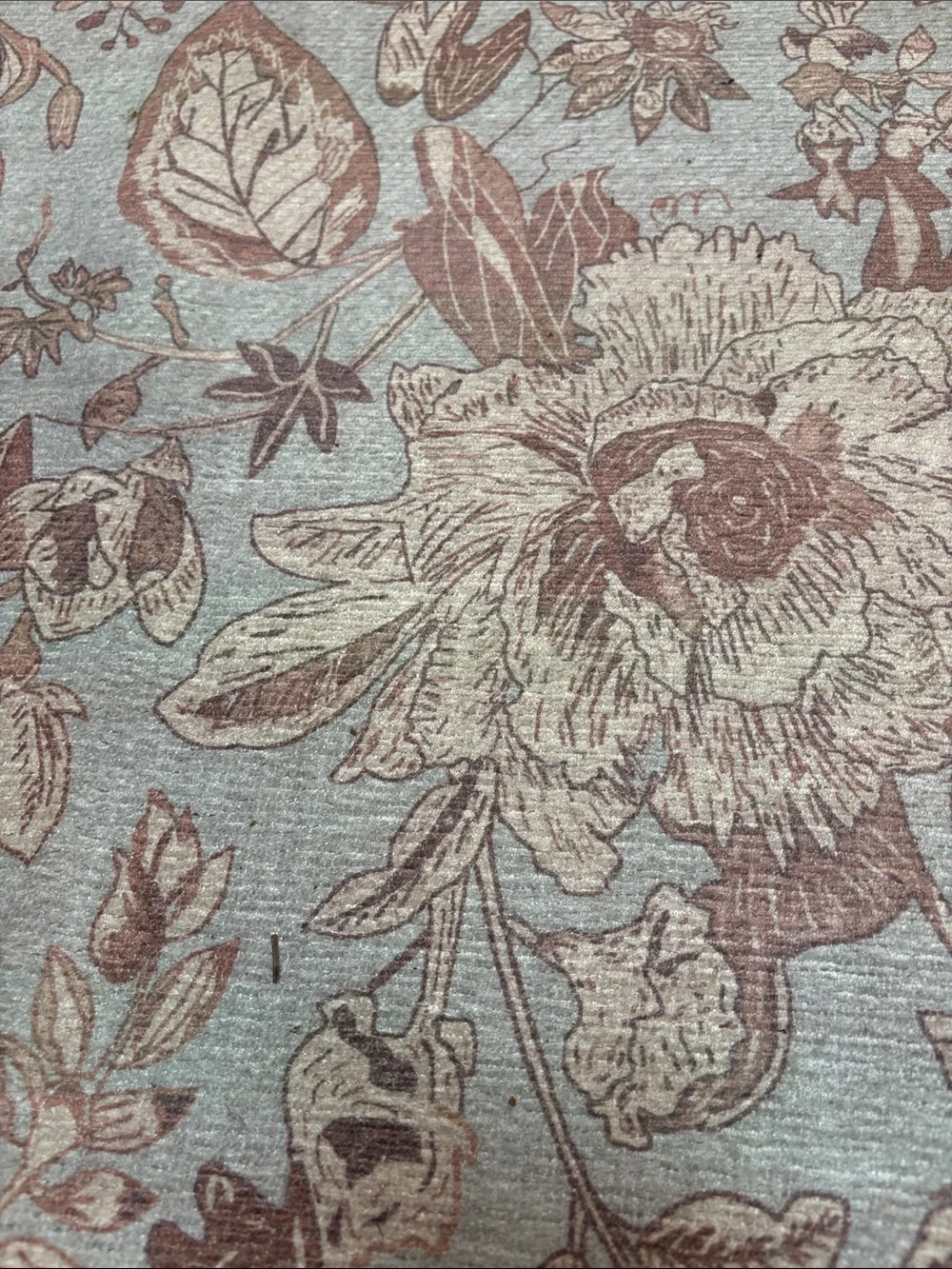 Accent Rug in Light Blue Cream, Tan, Brown- No. slip Backing